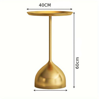 Bout de Canapé Doré Rond avec Base Goutte