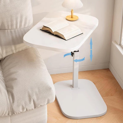 Bout de Canapé Réglable en Hauteur avec Plateau Rotatif