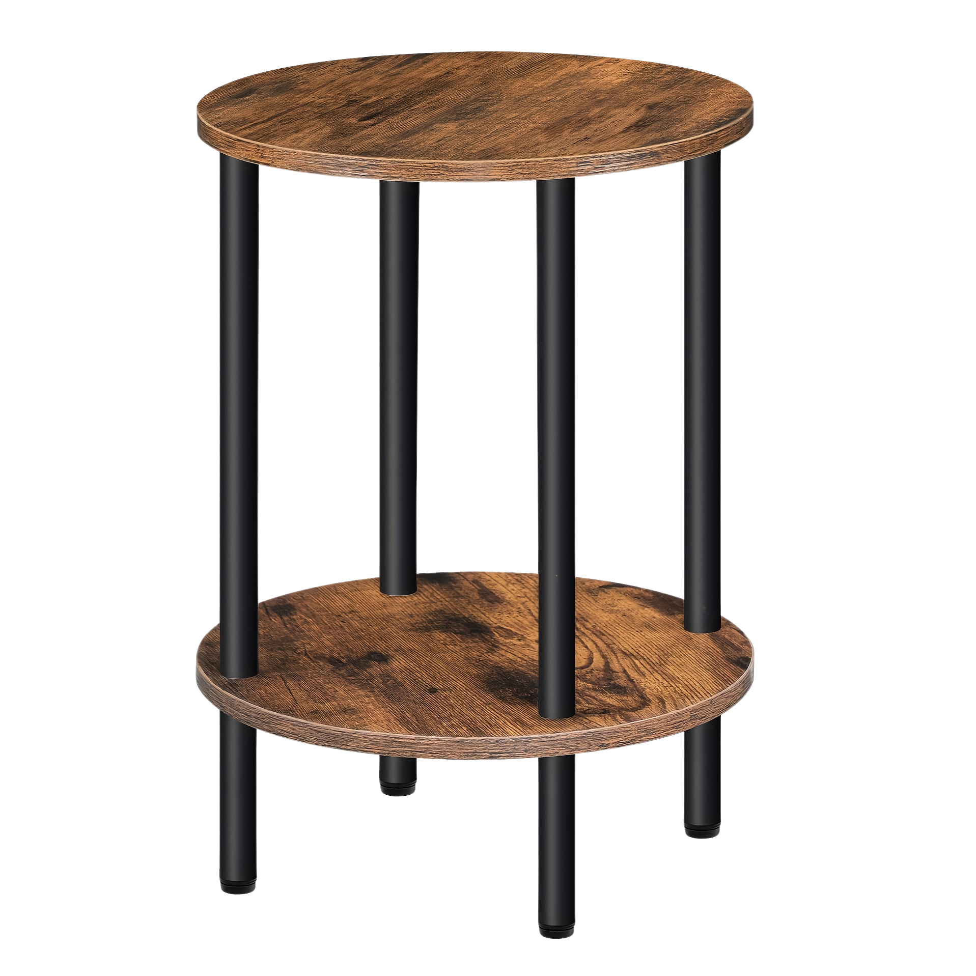 Bout de Canapé Rond Bois Industriel