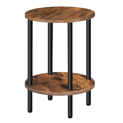 Bout de Canapé Rond Bois Industriel