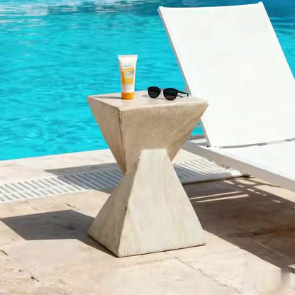 Bout de Canapé Géométrique Effet Travertin