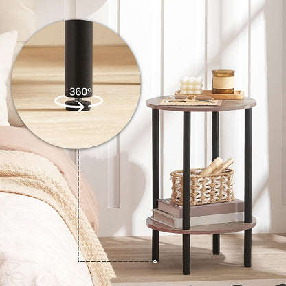 Bout de Canapé Rond Bois Industriel