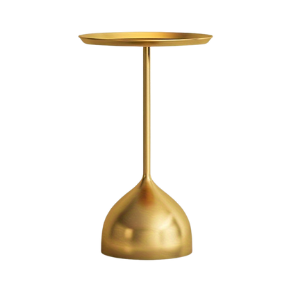 Bout de Canapé Doré Rond avec Base Goutte