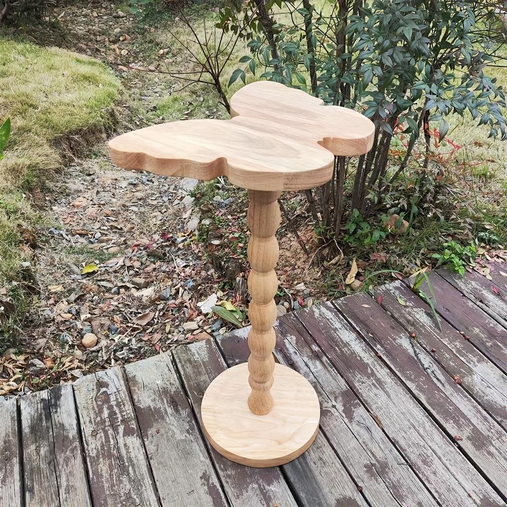 Guéridon Bois Plateau Papillon Pied Torsadé