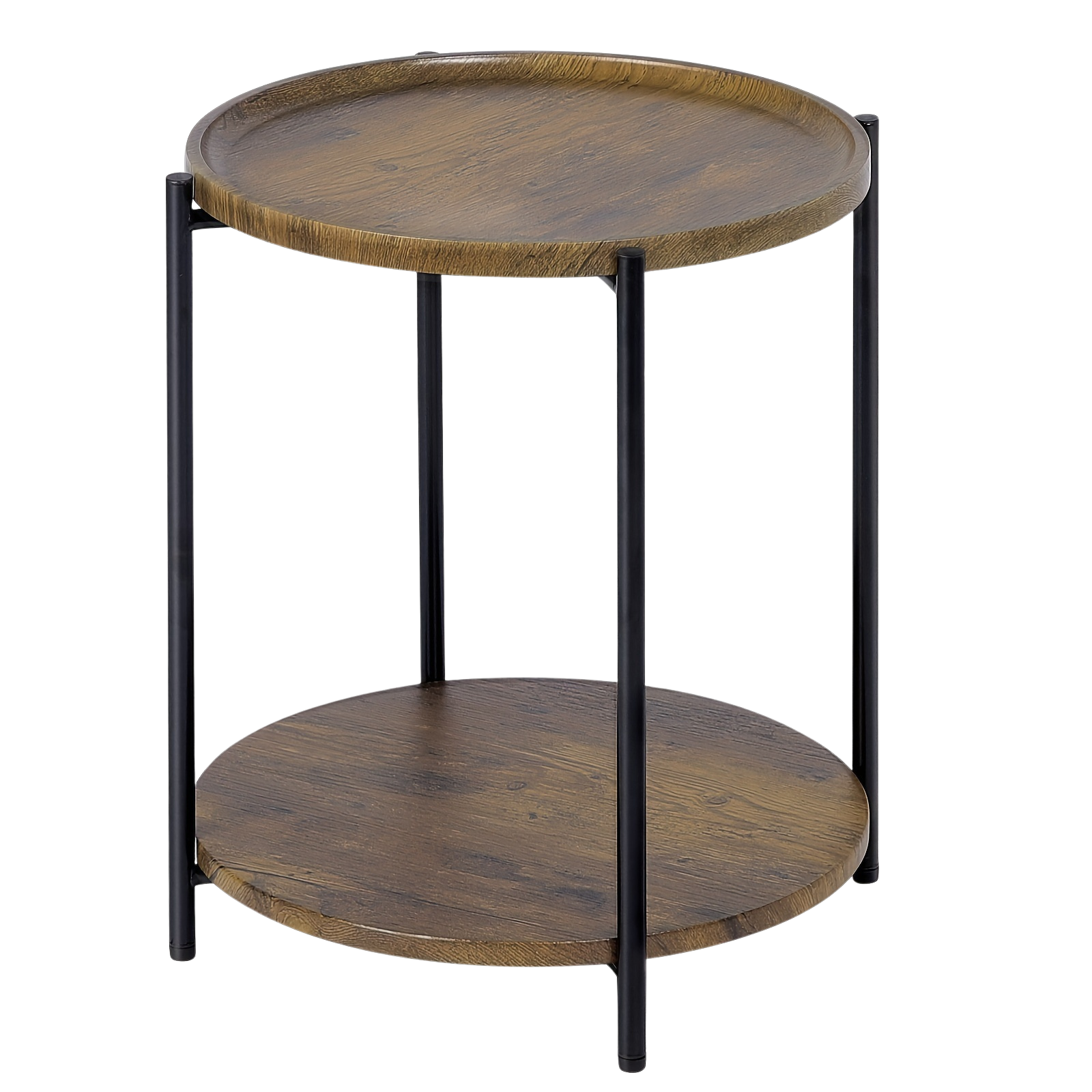 Bout de Canapé Rond Bois 2 Niveaux