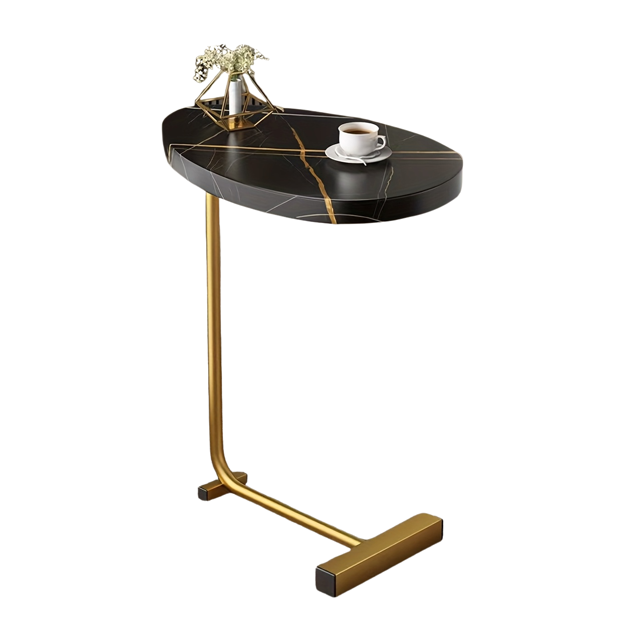 Bout de canapé design en bois et métal