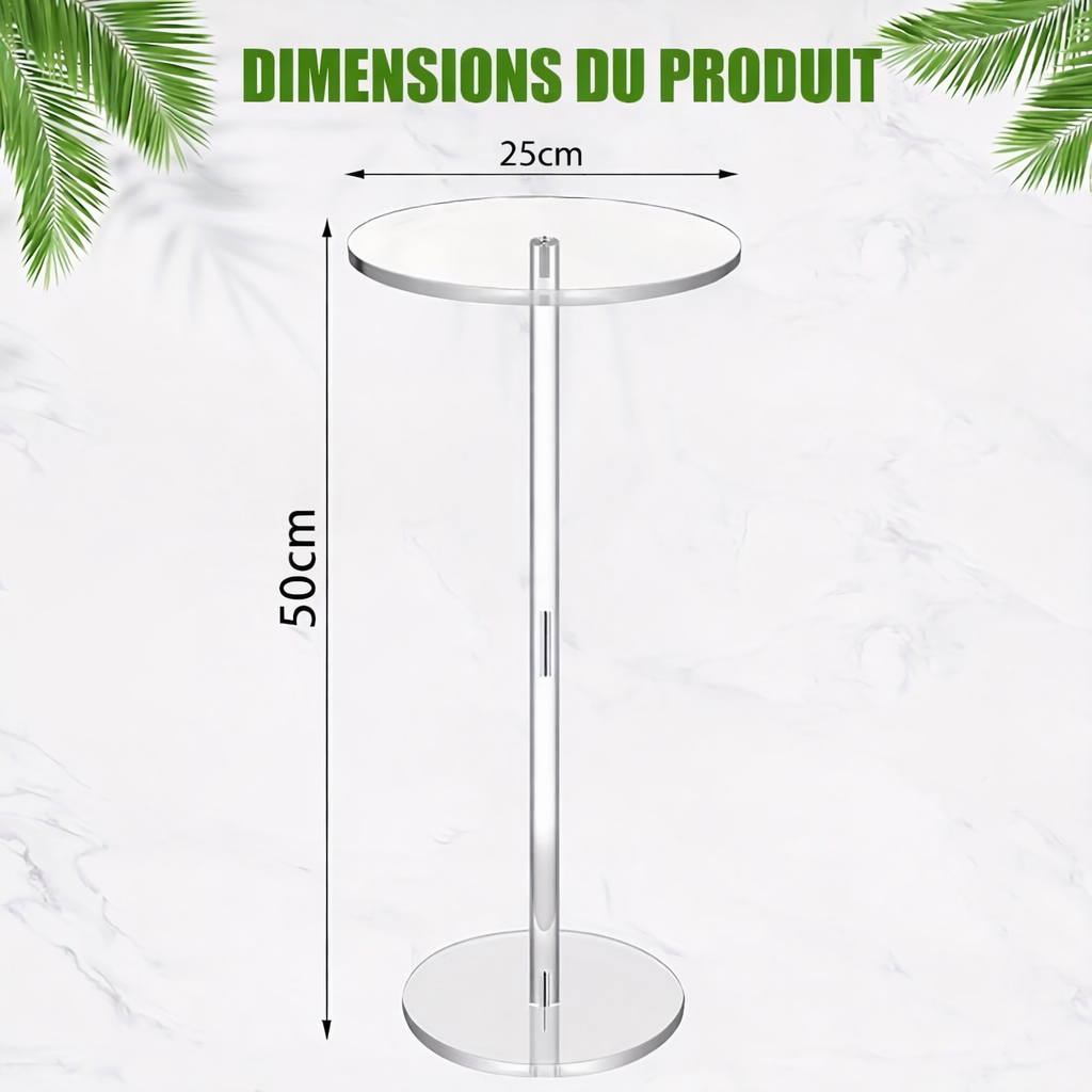 Bout de Canapé Transparent Rond en Acrylique