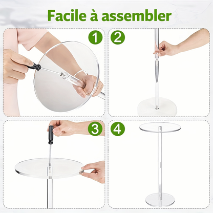 Bout de Canapé Transparent Rond en Acrylique