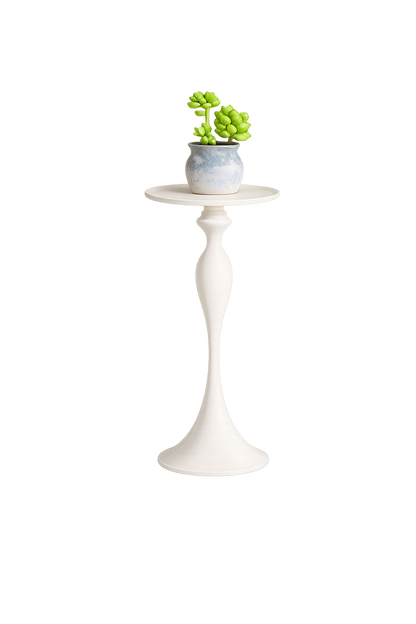 Guéridon Moderne Blanc au Design Sculptural