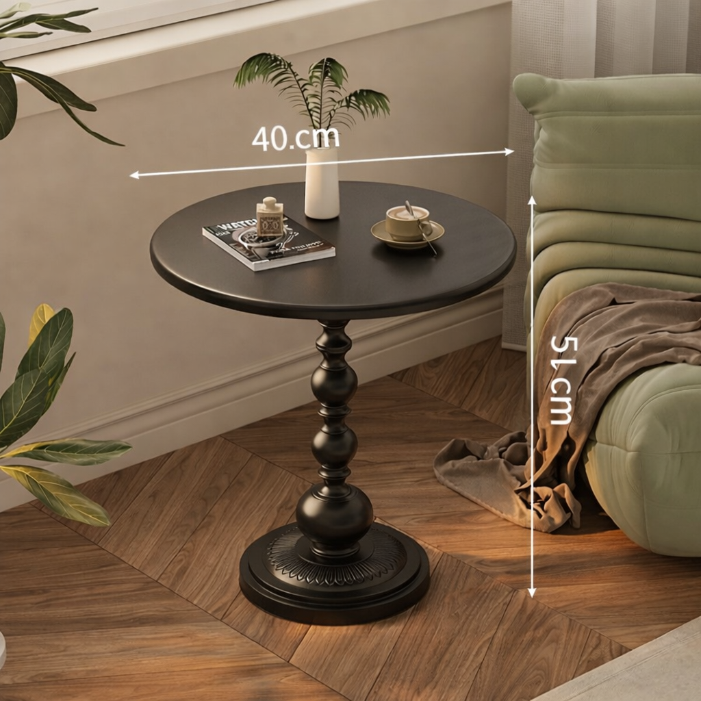 Guéridon Ancien Métal Pied Balustre