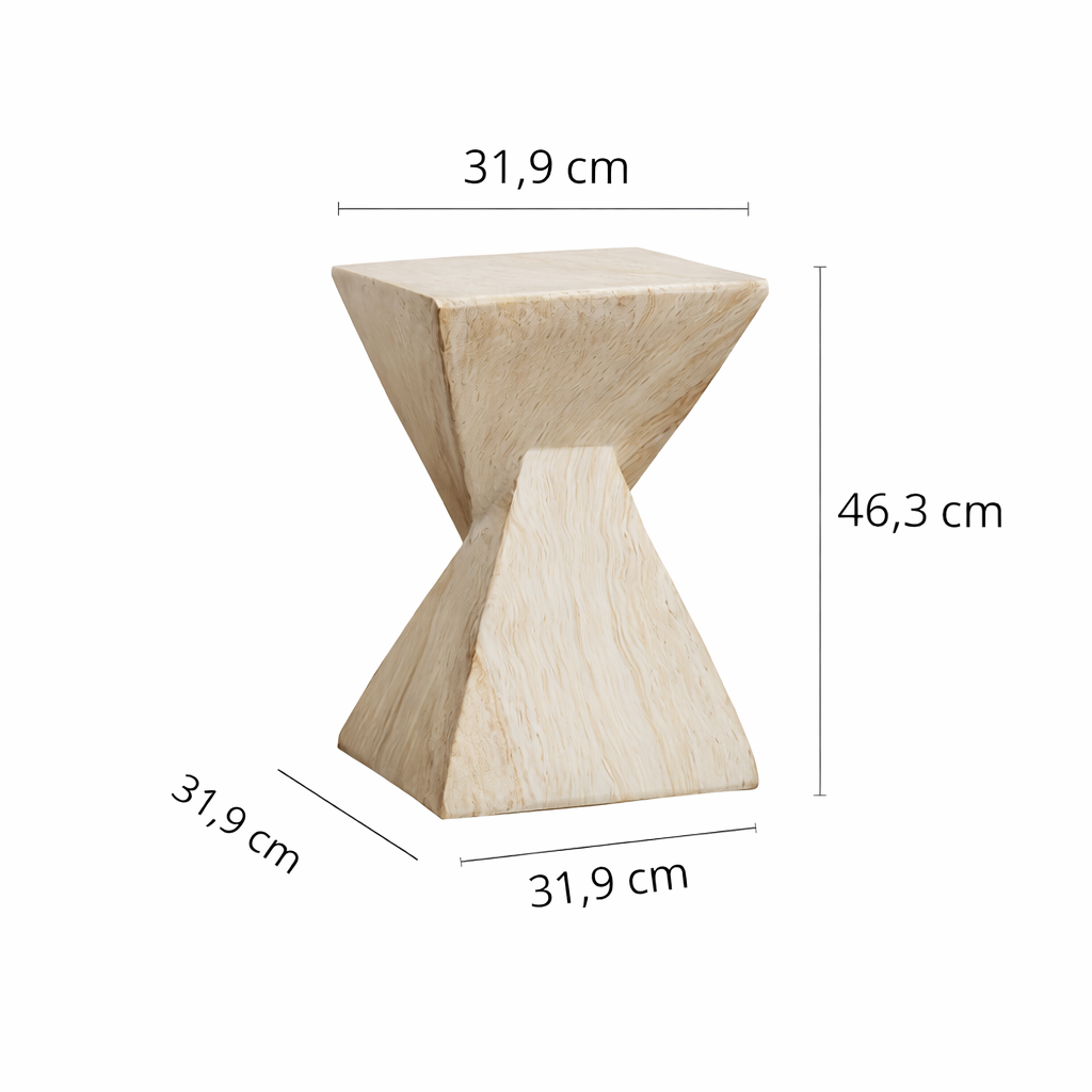 Bout de Canapé Géométrique Effet Travertin