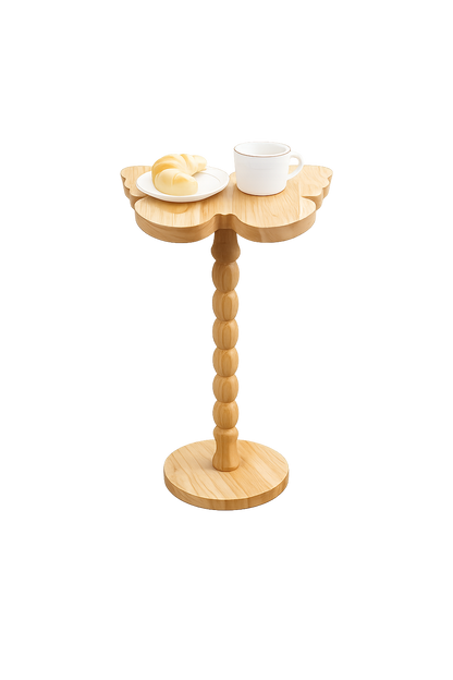 Guéridon Bois Plateau Papillon Pied Torsadé