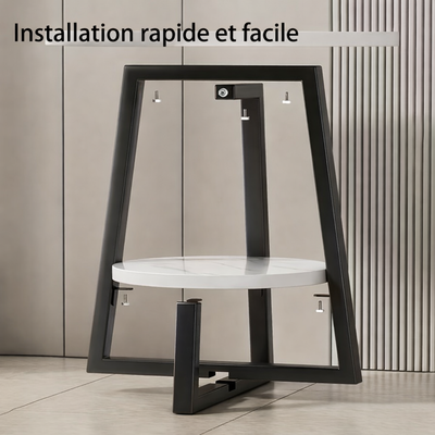 Bout de Canapé Rond 2 Niveaux Effet Marbre