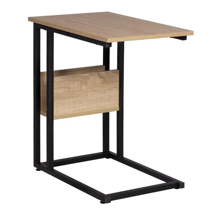 Bout de Canapé avec Porte-Revues en Bois et Métal