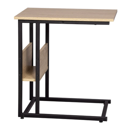 Bout de Canapé avec Porte-Revues en Bois et Métal