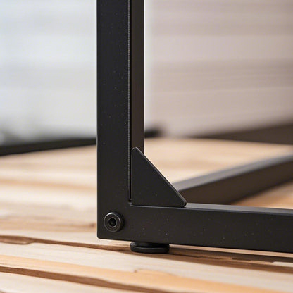 Bout de Canapé Industriel Bois et Métal Noir