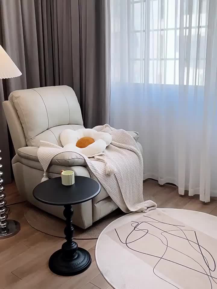 Bout de Canapé Vintage Rond avec Pied Tourné