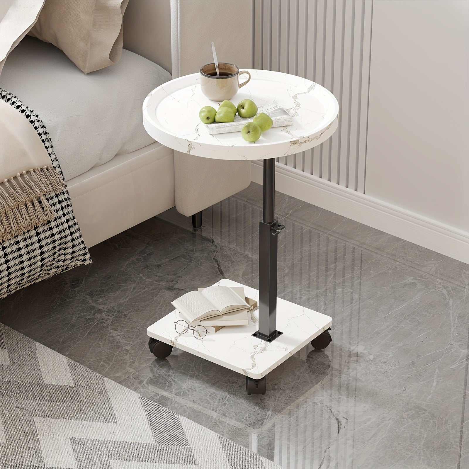 Bout de Canapé à Roulettes Hauteur Ajustable