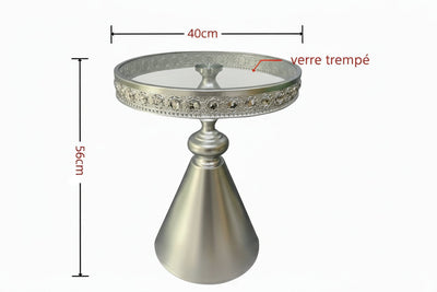 Bout de Canapé en Verre Trempé avec Bordure Strass
