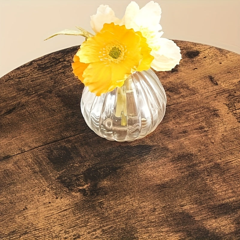 Bout de Canapé Rond Bois Industriel