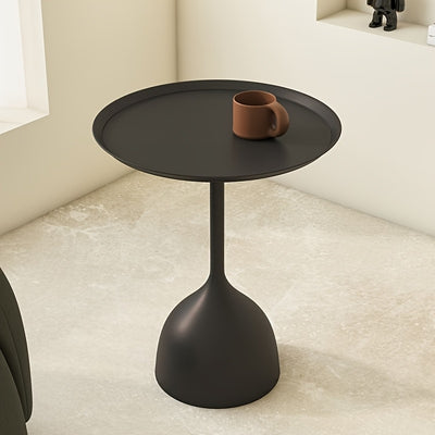 Bout de Canapé Rond Métal Noir Design
