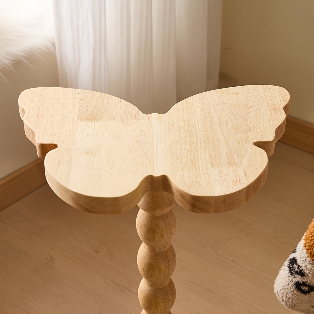 Guéridon Bois Plateau Papillon Pied Torsadé