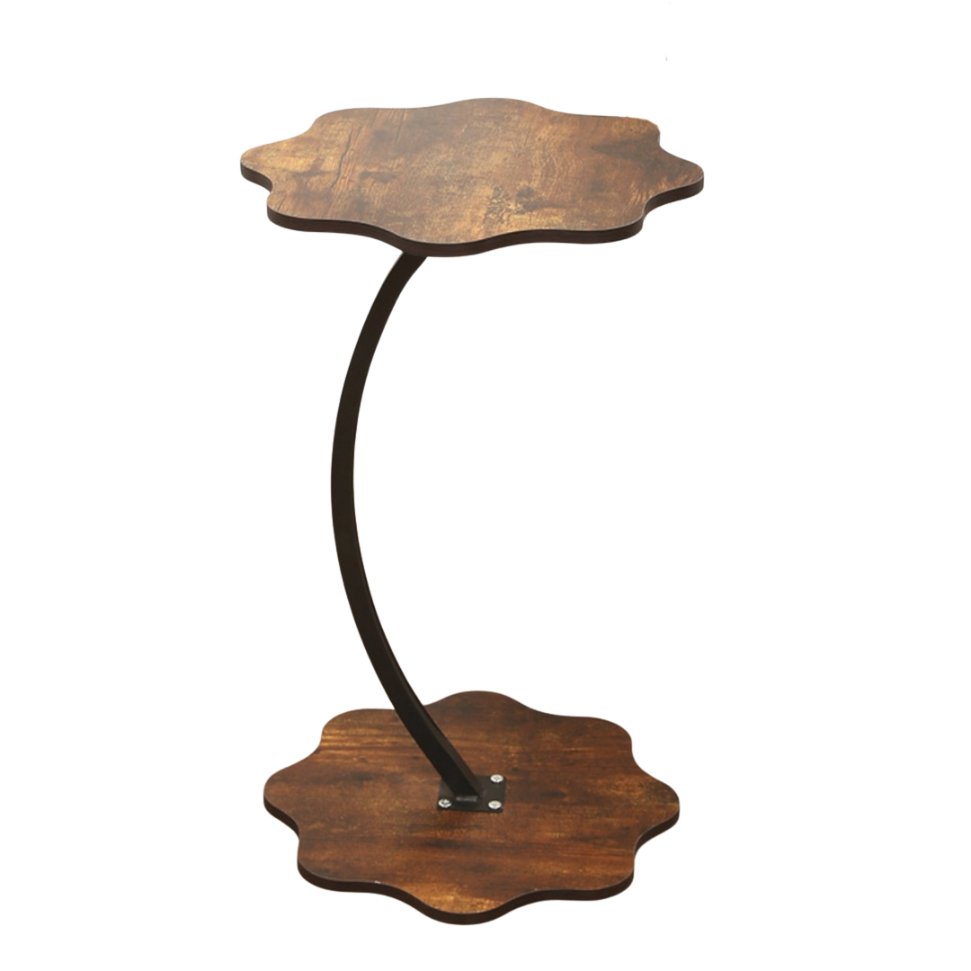 Bout de canapé bois et métal à double plateau