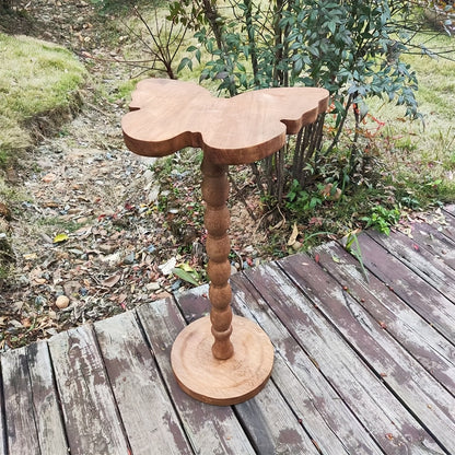 Guéridon Bois Plateau Papillon Pied Torsadé