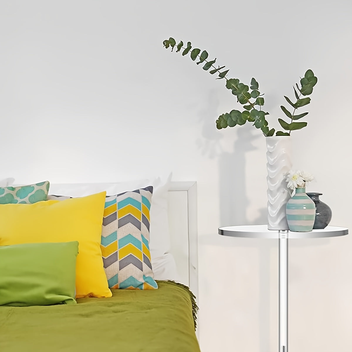 Bout de Canapé Transparent Rond en Acrylique