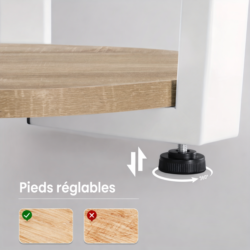 Bout de canapé bois et métal avec rangement