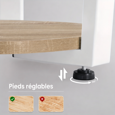 Bout de canapé bois et métal avec rangement