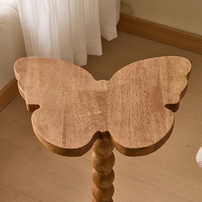 Guéridon Bois Plateau Papillon Pied Torsadé