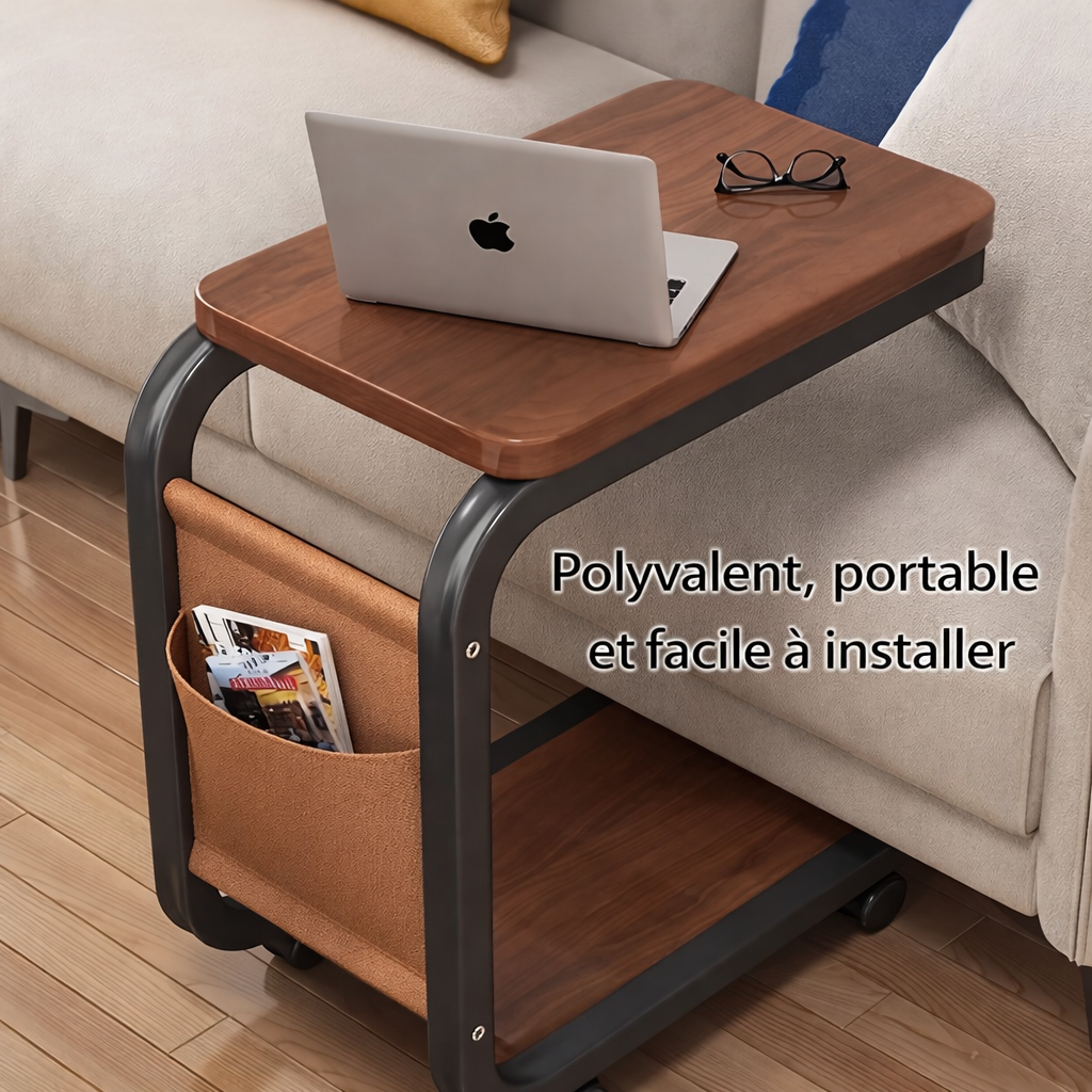 Bout de Canapé à Roulettes 2 Niveaux avec Poche