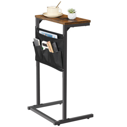 Bout de Canapé Bois et Métal avec Poches Rangement