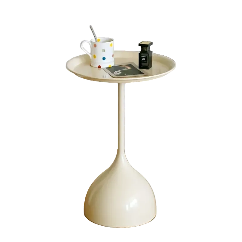 Bout de Canapé Rond Métal Noir Design