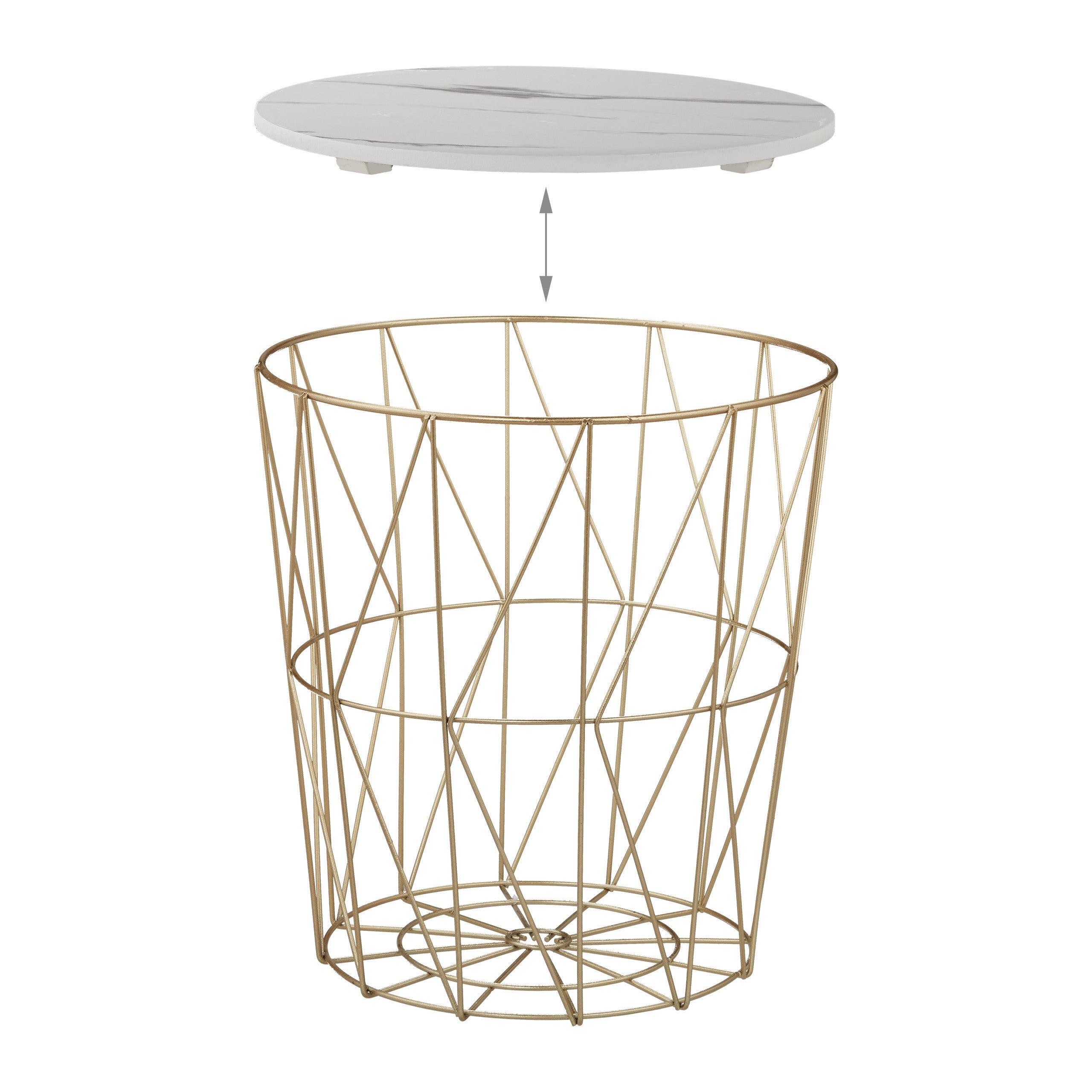 Bout de Canapé Gigogne Filaire Doré - Lot de 3