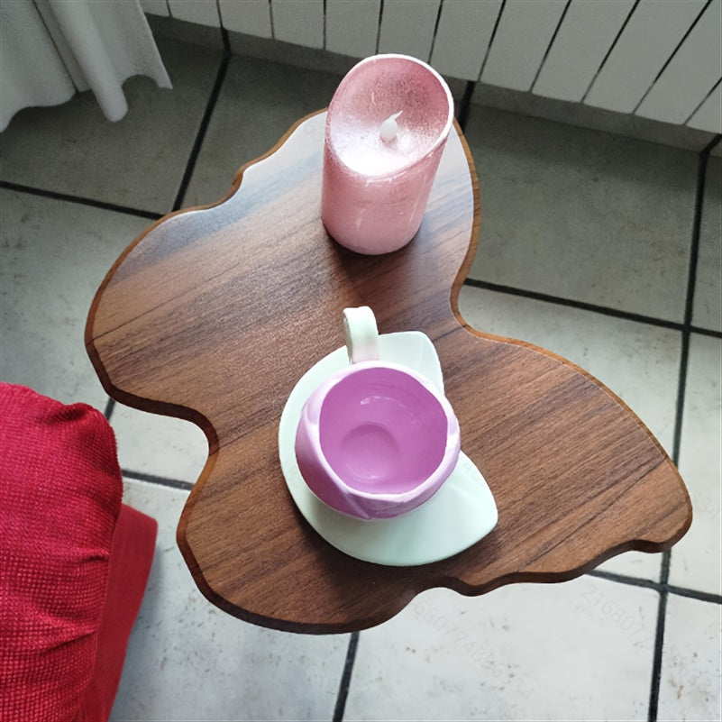 Bout de Canapé Design en Bois à Plateau Papillon