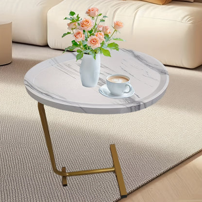 Bout de canapé design en bois et métal