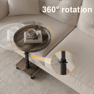 Bout de Canapé à Roulettes Hauteur Ajustable