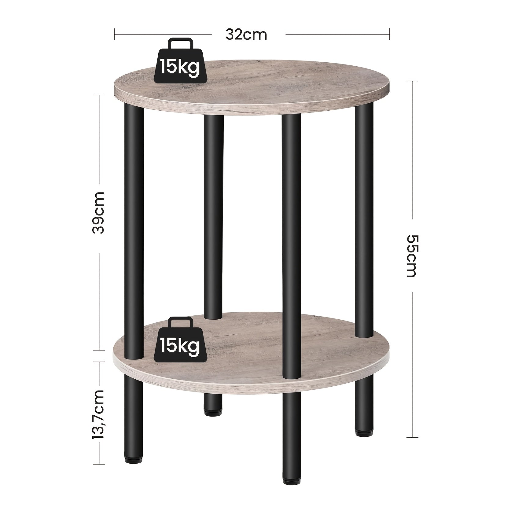 Bout de Canapé Rond Bois Industriel