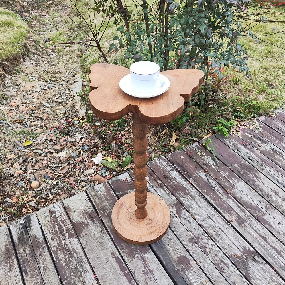 Guéridon Bois Plateau Papillon Pied Torsadé