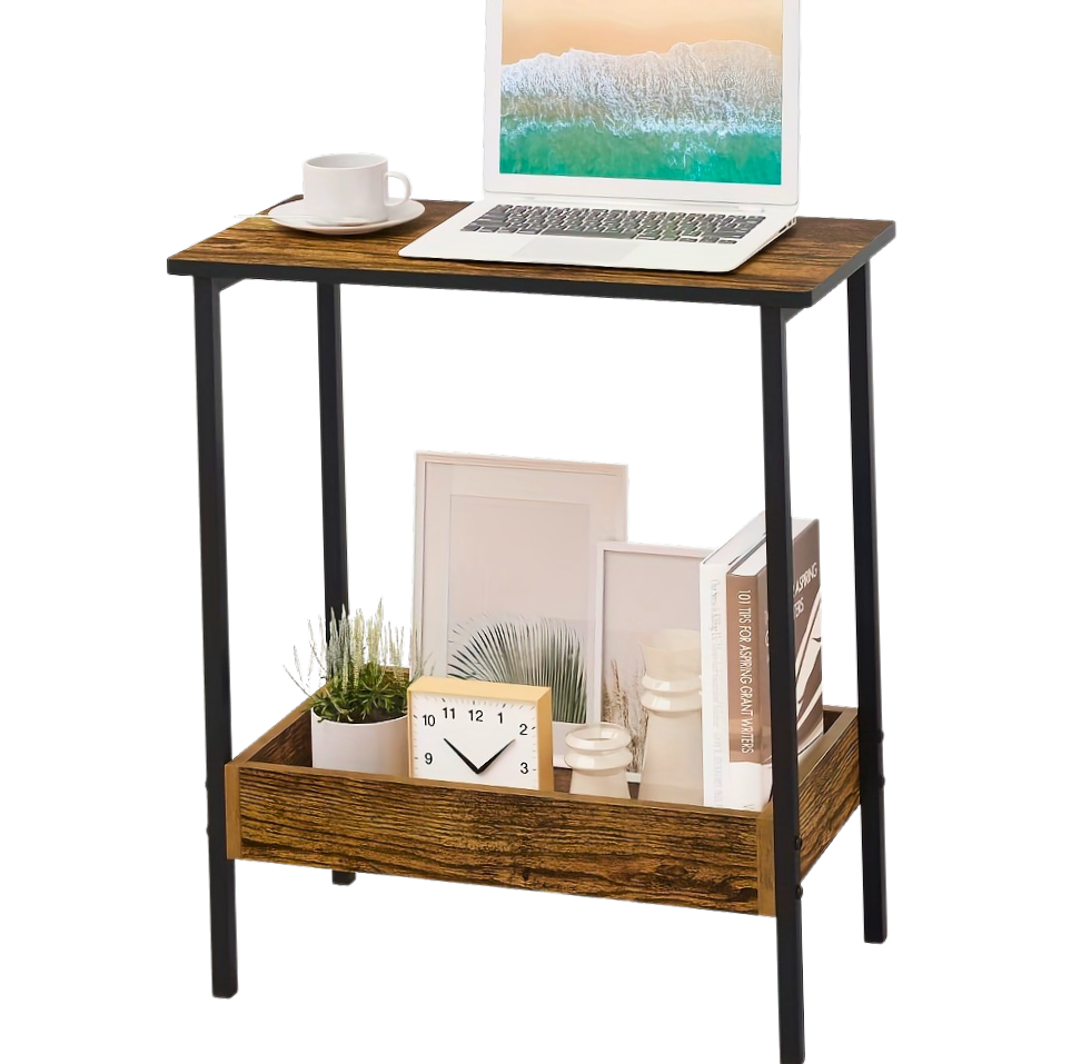 Bout de Canapé Bois et Métal 2 Niveaux