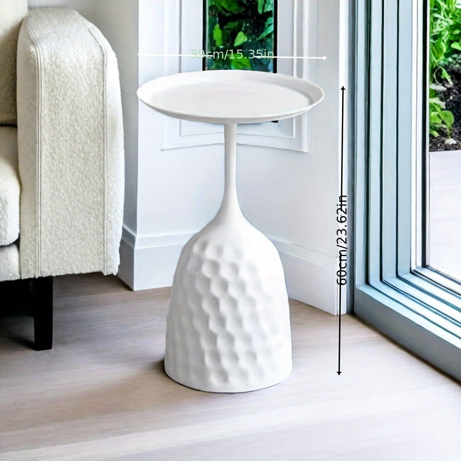 Bout de Canapé Design Métal Texture Alvéolée