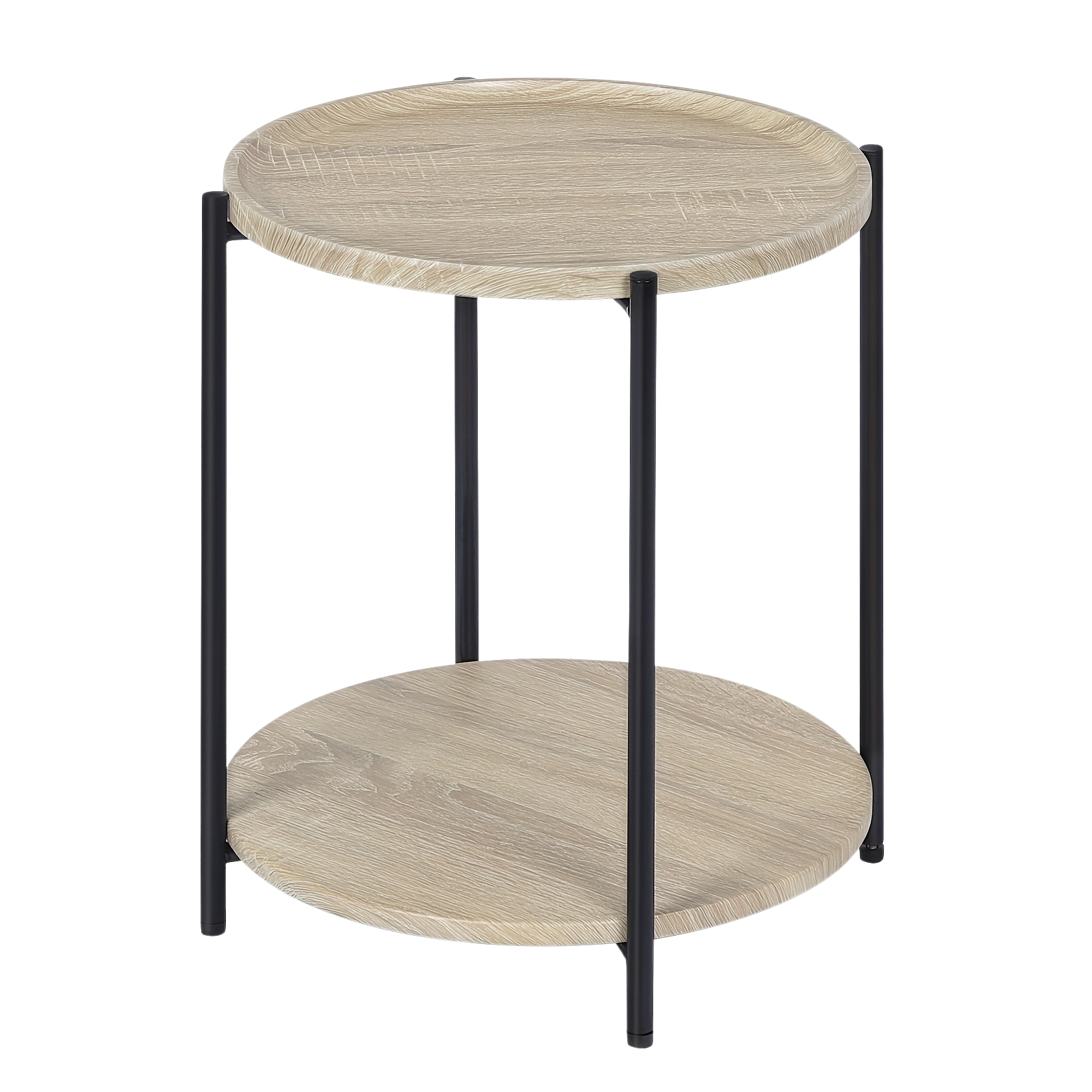 Bout de Canapé Rond Bois 2 Niveaux