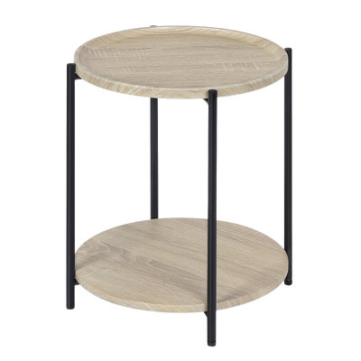 Bout de Canapé Rond Bois 2 Niveaux