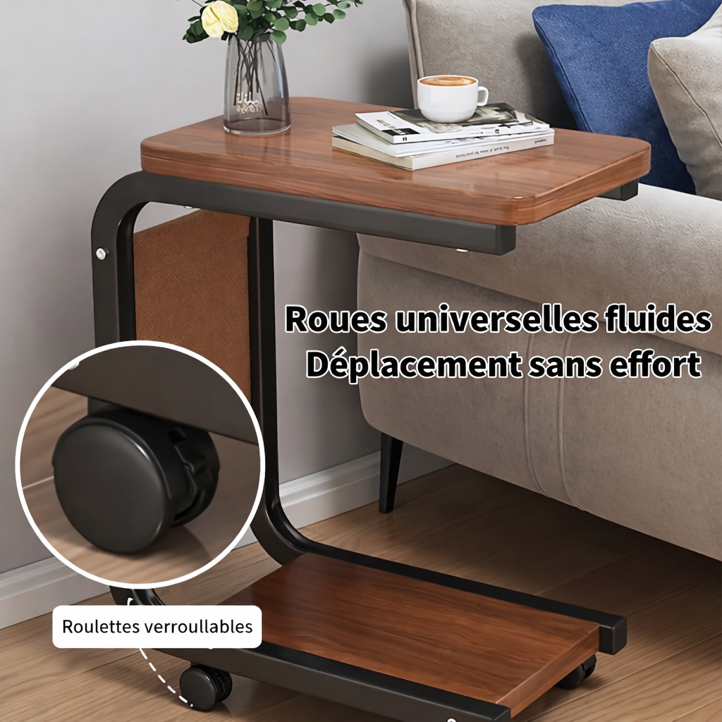 Bout de Canapé à Roulettes 2 Niveaux avec Poche