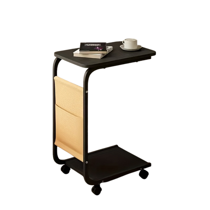 Bout de Canapé Bois 2 Niveaux à Roulettes