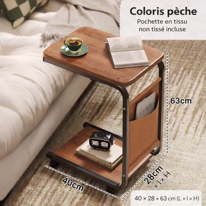 Bout de Canapé à Roulettes 2 Niveaux avec Poche